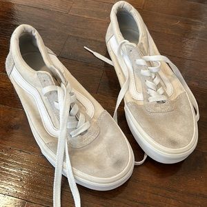 Used khaki and grey Vans.